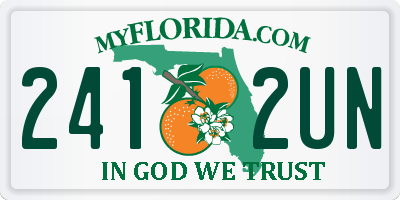 FL license plate 2412UN