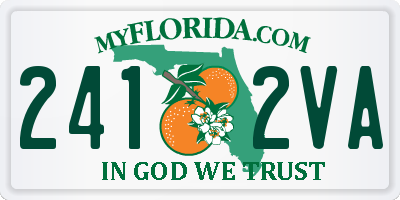 FL license plate 2412VA