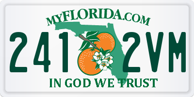 FL license plate 2412VM