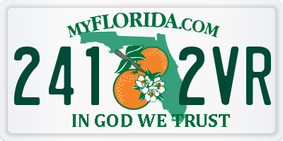 FL license plate 2412VR