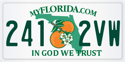 FL license plate 2412VW