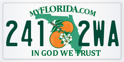 FL license plate 2412WA