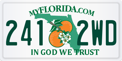 FL license plate 2412WD