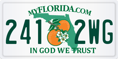 FL license plate 2412WG