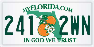 FL license plate 2412WN