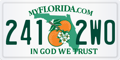 FL license plate 2412WO