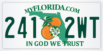 FL license plate 2412WT