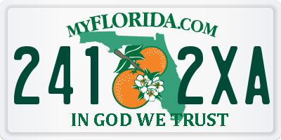 FL license plate 2412XA