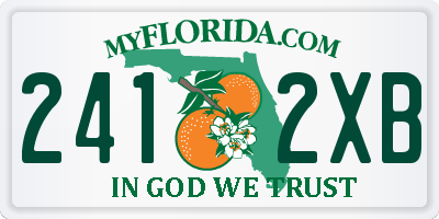 FL license plate 2412XB