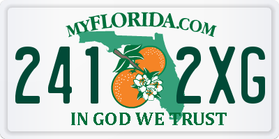 FL license plate 2412XG