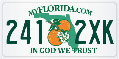 FL license plate 2412XK