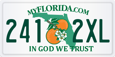FL license plate 2412XL