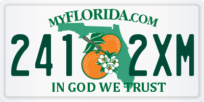 FL license plate 2412XM