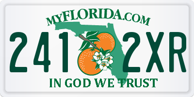 FL license plate 2412XR