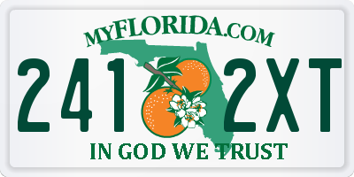 FL license plate 2412XT