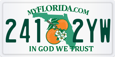 FL license plate 2412YW