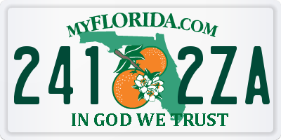 FL license plate 2412ZA