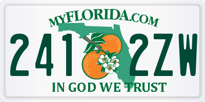 FL license plate 2412ZW