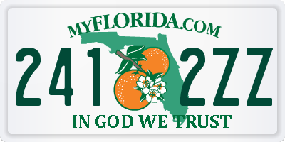 FL license plate 2412ZZ