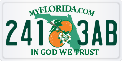FL license plate 2413AB