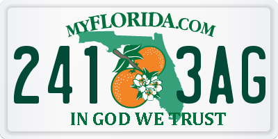 FL license plate 2413AG
