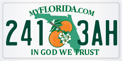 FL license plate 2413AH