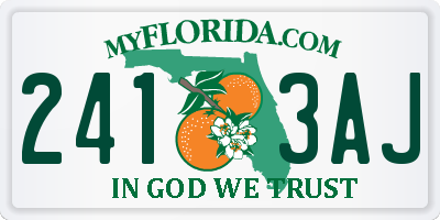 FL license plate 2413AJ