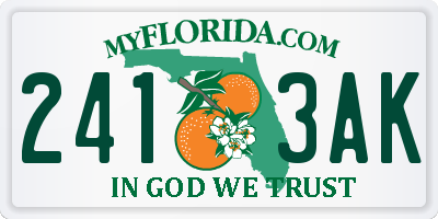FL license plate 2413AK