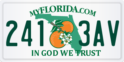 FL license plate 2413AV