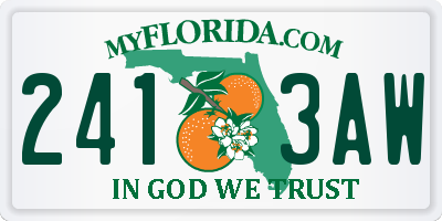FL license plate 2413AW