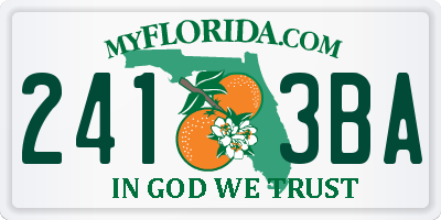 FL license plate 2413BA