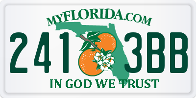 FL license plate 2413BB