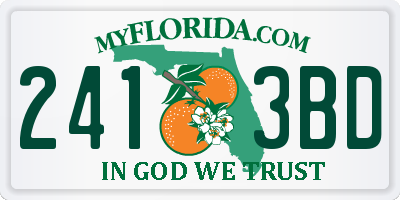 FL license plate 2413BD