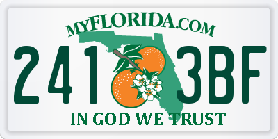 FL license plate 2413BF