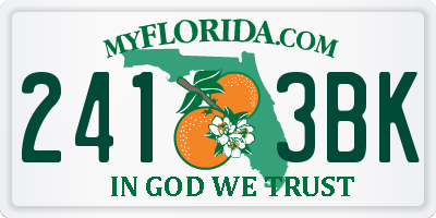 FL license plate 2413BK