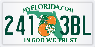FL license plate 2413BL
