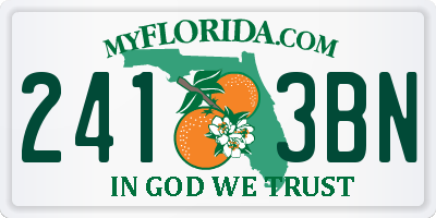 FL license plate 2413BN
