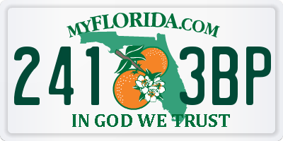 FL license plate 2413BP