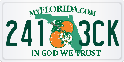 FL license plate 2413CK