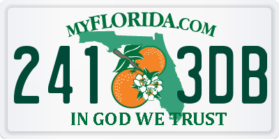 FL license plate 2413DB