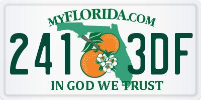 FL license plate 2413DF