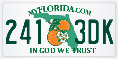 FL license plate 2413DK