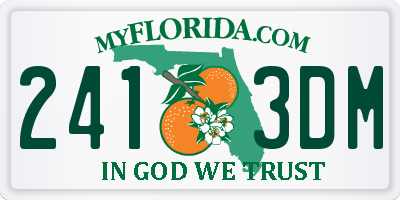 FL license plate 2413DM