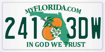 FL license plate 2413DW