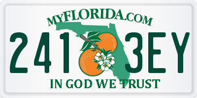 FL license plate 2413EY