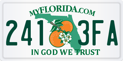 FL license plate 2413FA