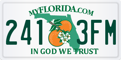 FL license plate 2413FM