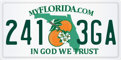 FL license plate 2413GA
