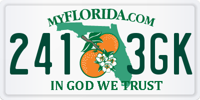 FL license plate 2413GK