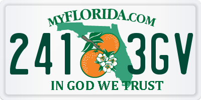 FL license plate 2413GV